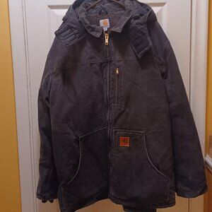 Carhartt Men's XL TALL Insulated Jacket w/ Removable Hood, Black
